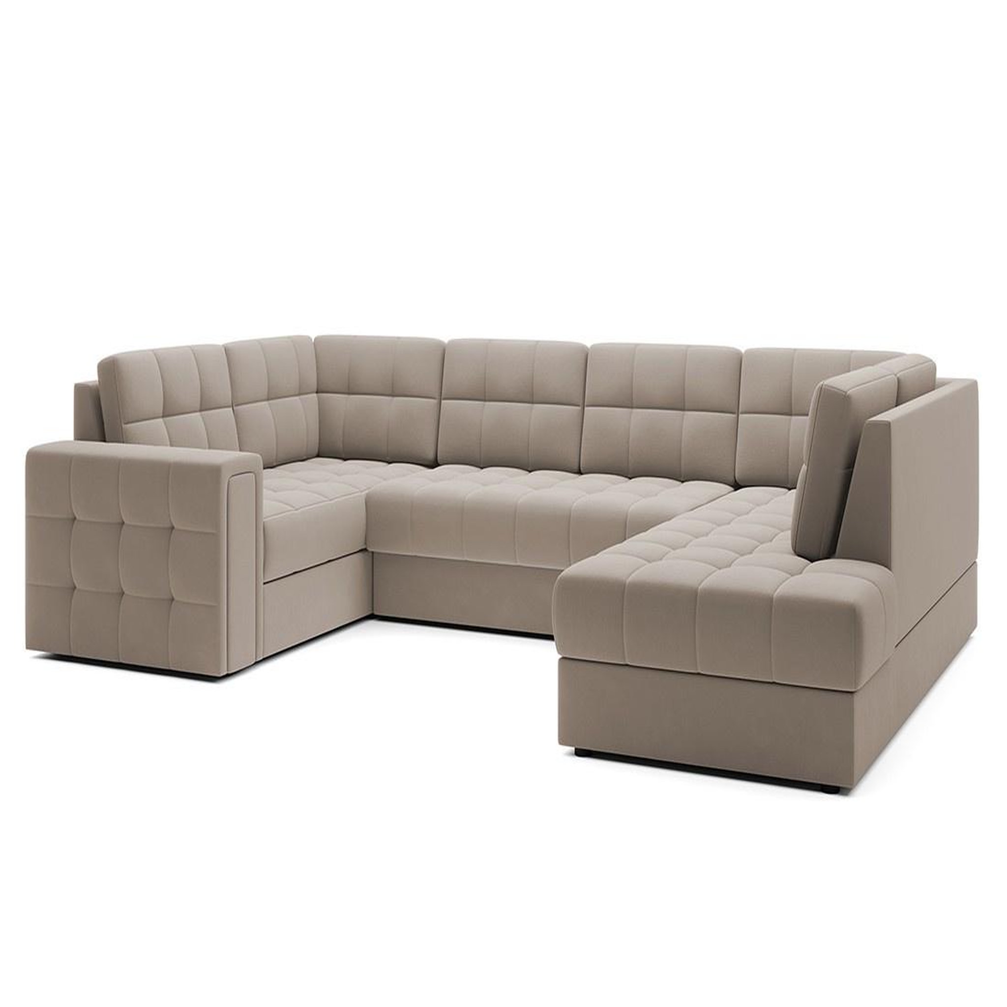 Voir la diapositive 5 : BEST MOBILIER Nappa - canapé panoramique d'angle gauche 7 places convertible avec coffre en velours
