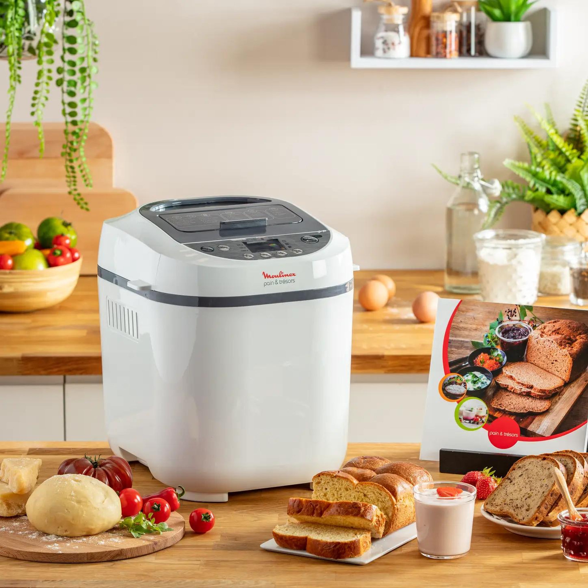 Voir la diapositive 5 : MOULINEX Machine à pain 1kg 720w blanc - ow250110