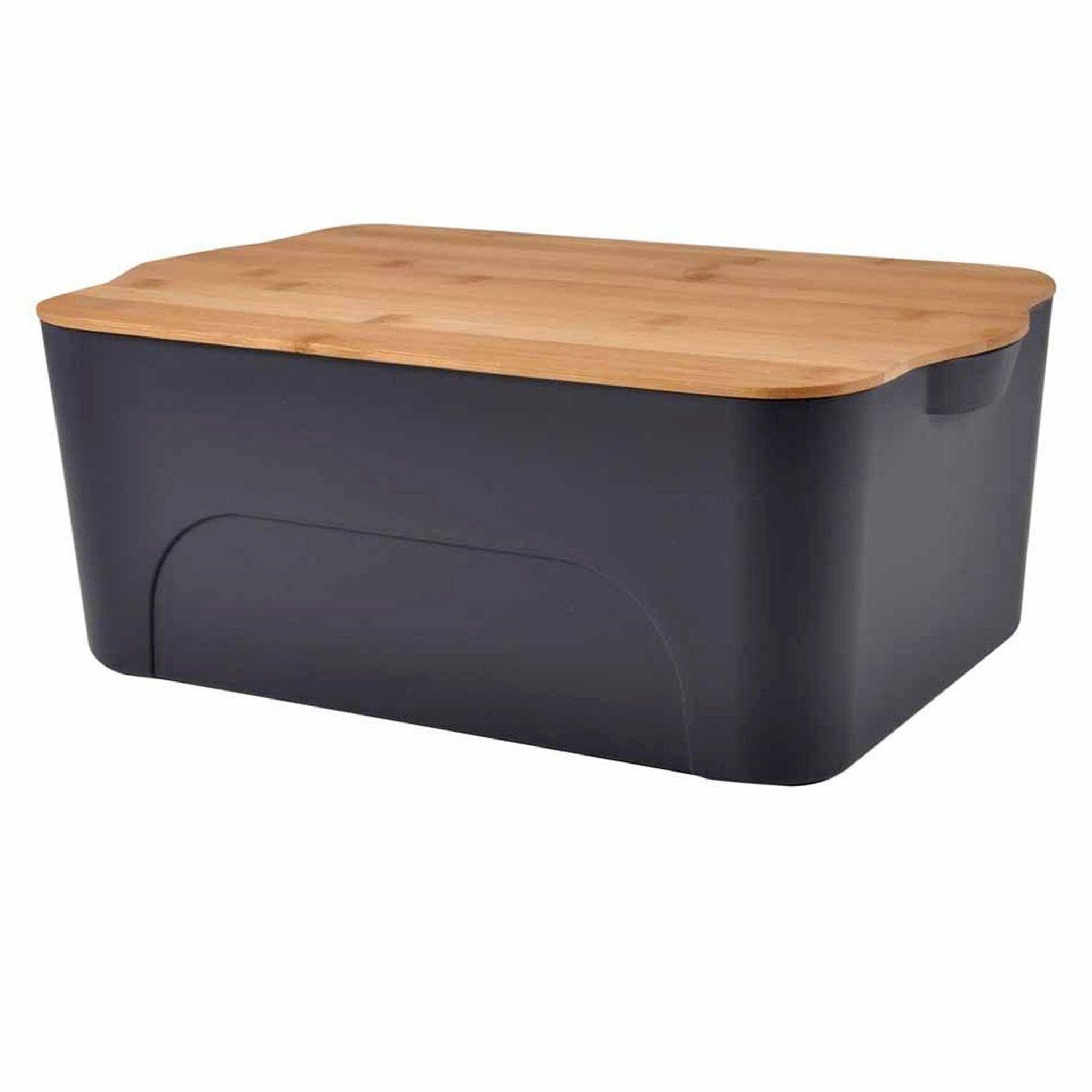 HOMEA Boîte de rangement déco  pratique  16l anthracite & naturel