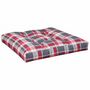 Voir la diapositive 5 : VIDAXL Coussins de palette lot de 2 motif a carreaux rouge tissu