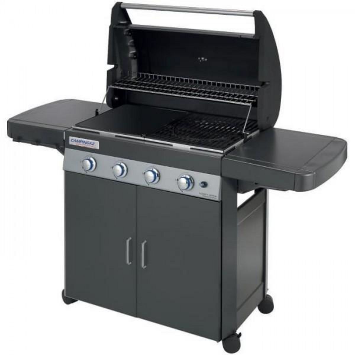 AAAAA Barbecue a gaz CAMPINGAZ - CLASS 4 LD Plus - Grille + plancha en fonte émaillée - 4 brûleurs - 78 x 45 cm - Noir