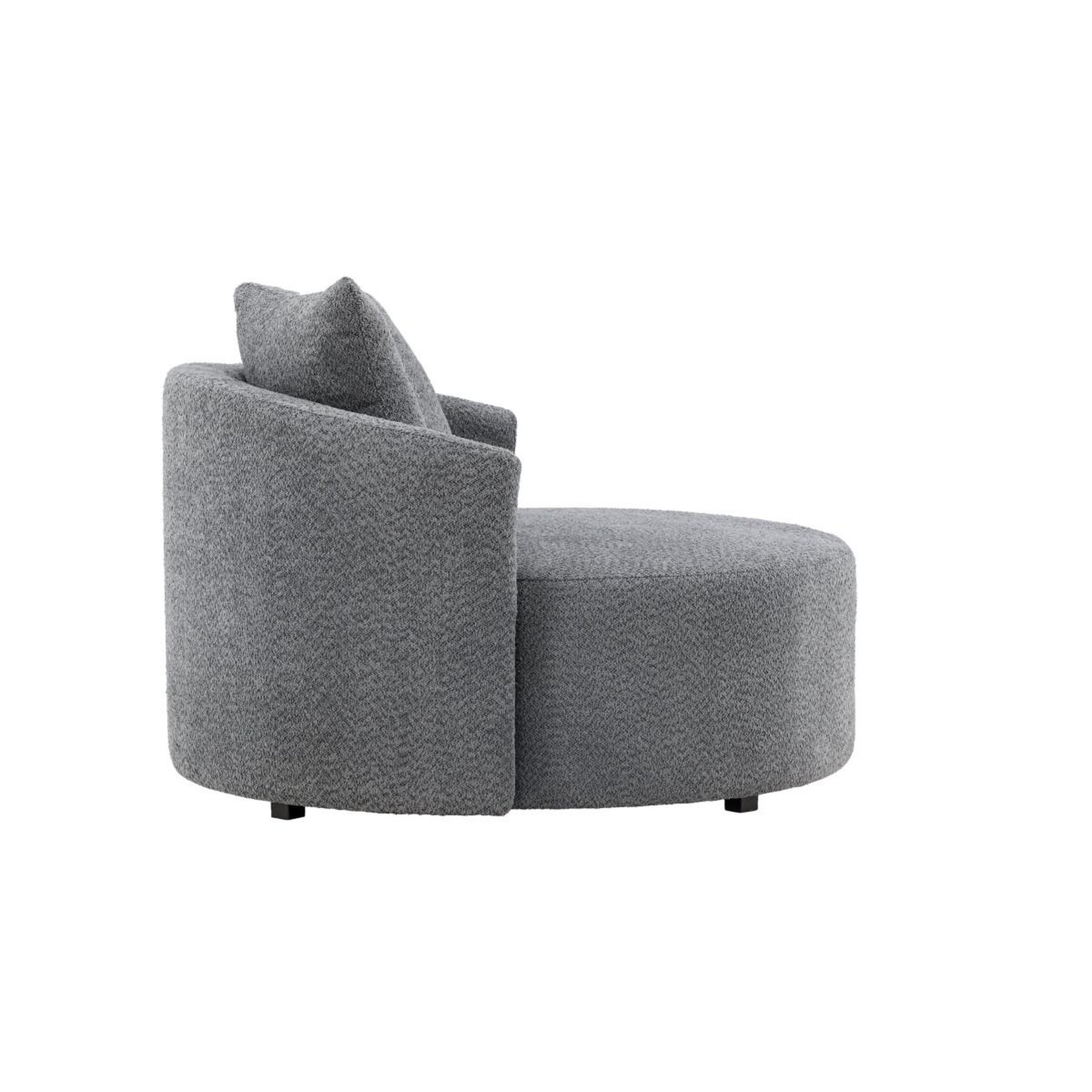 Voir la diapositive 4 : Paris Prix Fauteuil rond tissu polaire  kelso  118cm gris