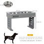 Voir la diapositive 3 : PAWHUT Gamelle double chien porte-gamelles surélevé pliable hauteur réglable 8/19/28 cm 2 gamelles acier inox. incluses gris