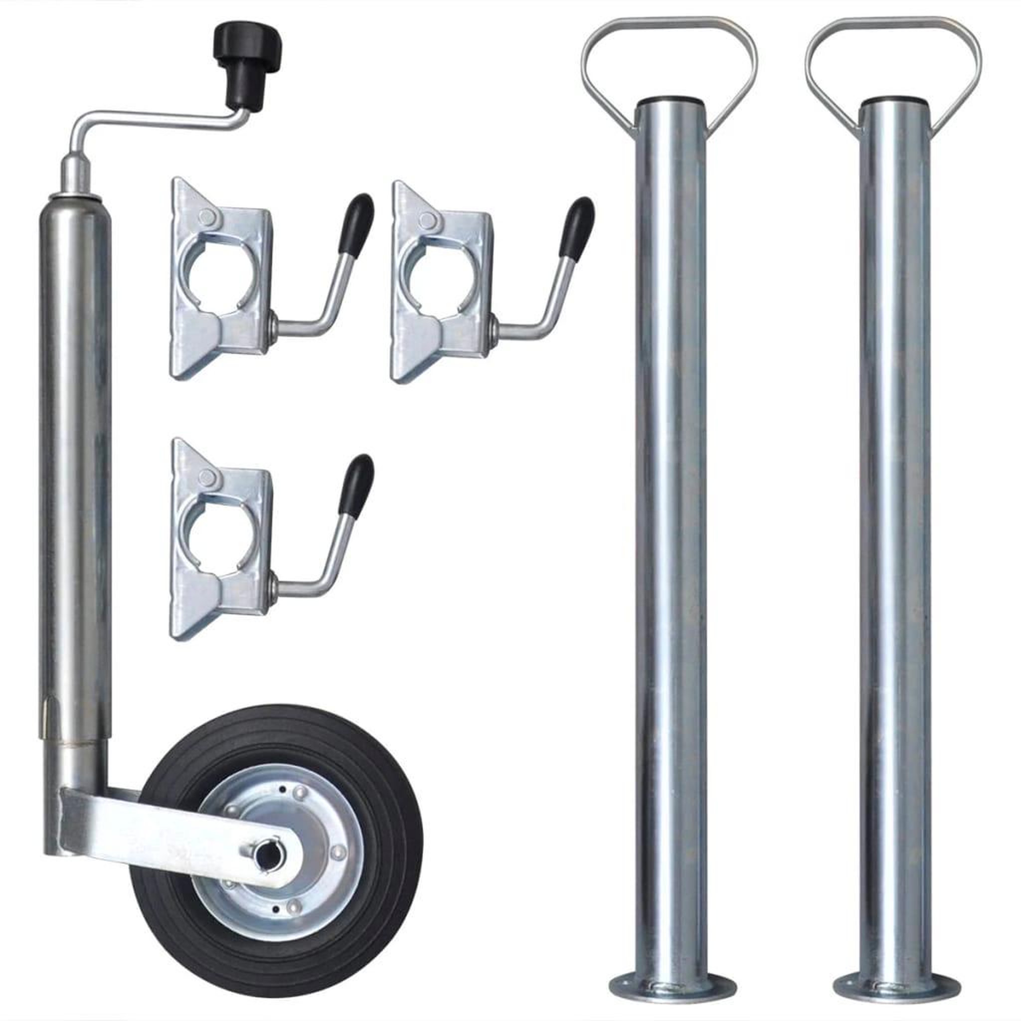 Voir la diapositive 1 : VIDAXL Roue de jauge 48 mm avec 2 tubes de support et 3 colliers