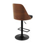 Voir la diapositive 5 : Rendez vous déco Chaise de bar réglable et pivotante en bois foncé et PU noir 56/77 cm - Georges