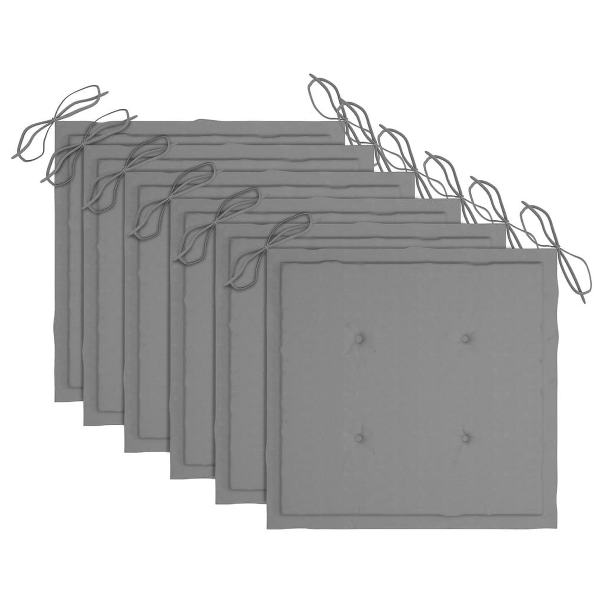 Voir la diapositive 5 : VIDAXL Chaises de jardin lot de 6 et coussins gris Bois de teck massif