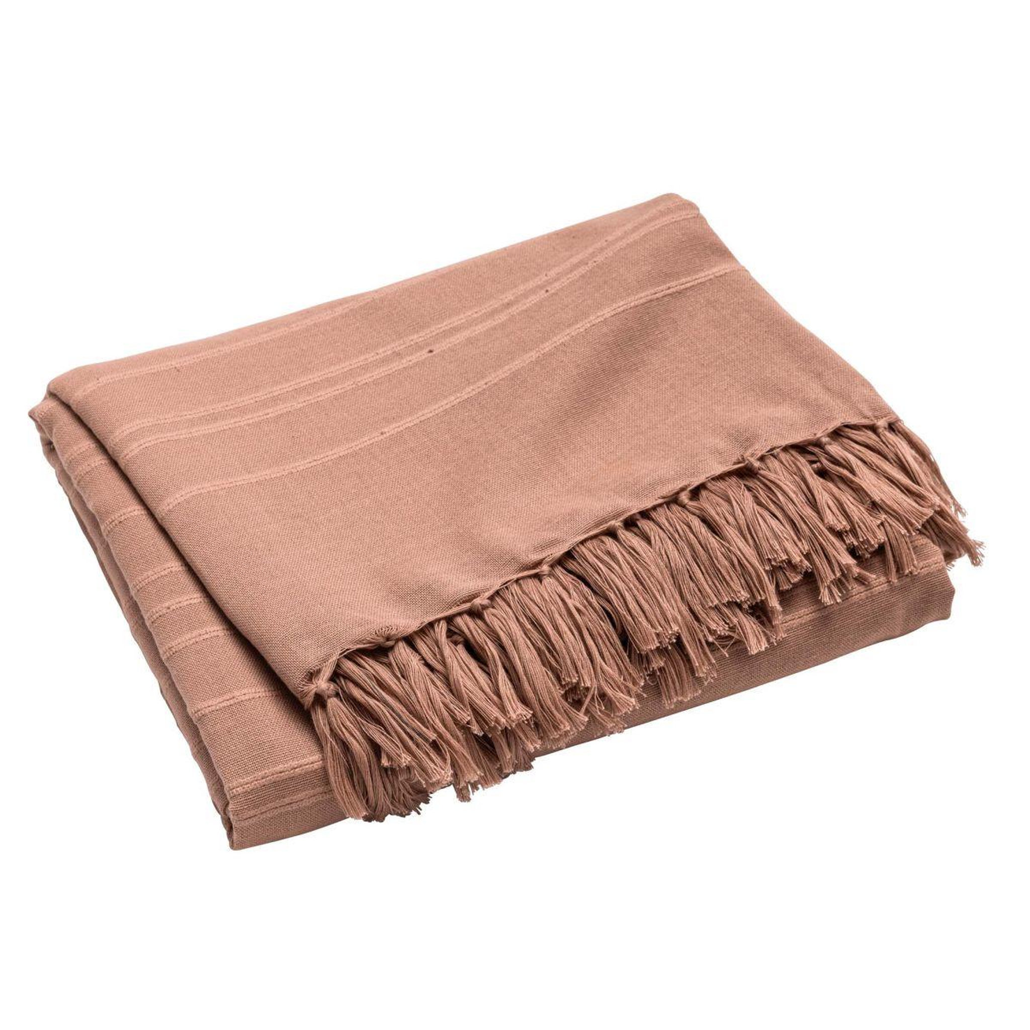 Douceur d'Intérieur Plaid à franges  lilia  180x220cm mocha