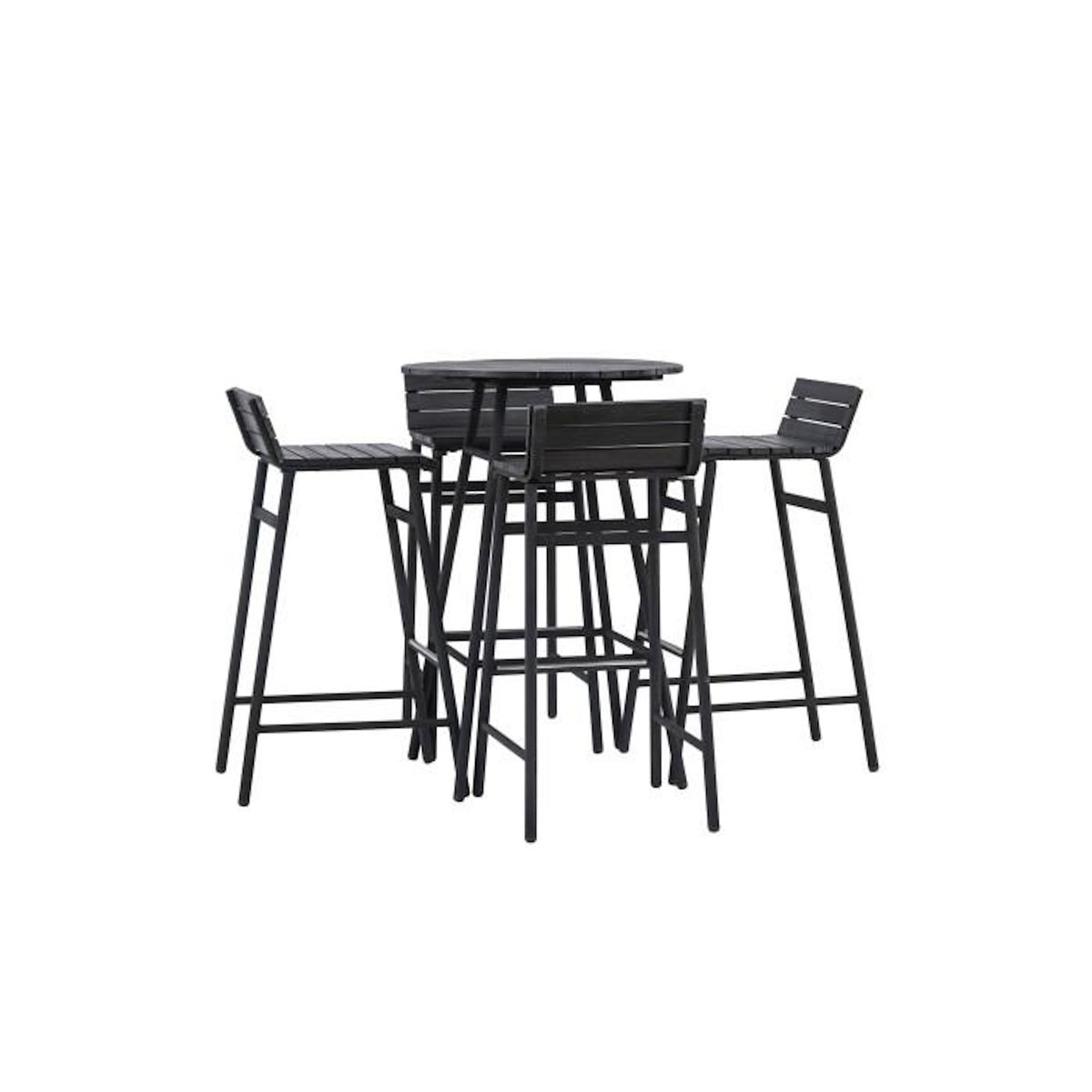Paris Prix Ensemble Table de Bar de Jardin & 4 Tabourets  Mexico  95cm Noir