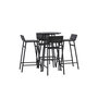 Voir la diapositive 5 : Paris Prix Ensemble Table de Bar de Jardin & 4 Tabourets  Mexico  95cm Noir