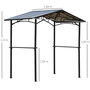 Voir la diapositive 3 : OUTSUNNY Pavillon jardin - abri barbecue - steakhouse 2 étagères - toit de barbecue - dim. 2,46L x 1,49l x 2,30H m - alu. métal noir toit polycarbonate