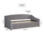 Voir la diapositive 2 : HomeStyle4U Canapé lit Côtelé gris 2 Places 90x200