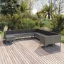 Voir la diapositive 1 : VIDAXL Salon de jardin 11 pcs avec coussins Resine tressee Gris
