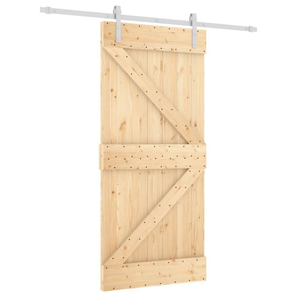 VIDAXL Porte coulissante et kit de quincaillerie 95x210 cm pin massif