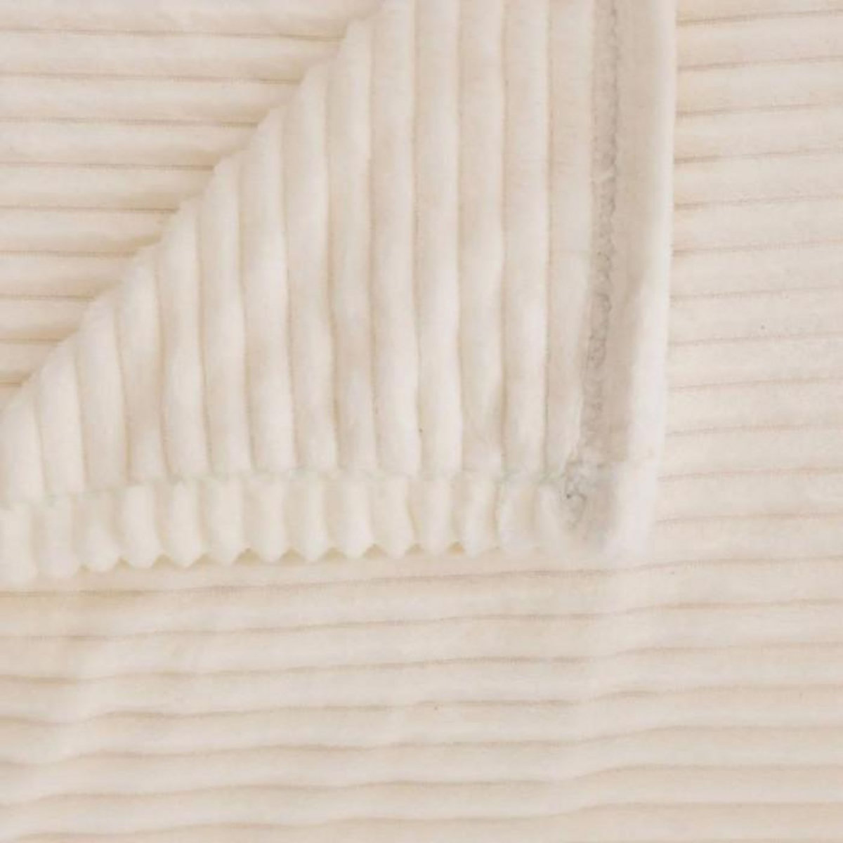 ATMOSPHERA Plaid en Velours Côtelé  Arum  220x240cm Ivoire