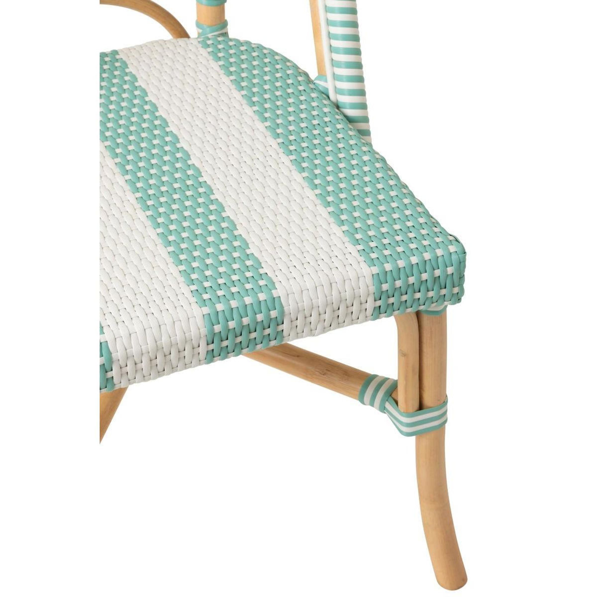 Paris Prix Chaise de Jardin en Rotin  Reyes  86cm Bleu & Blanc