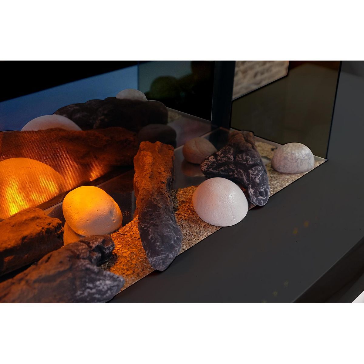 Chemin'arte Cheminée électrique design 2000w noir - lounge noire