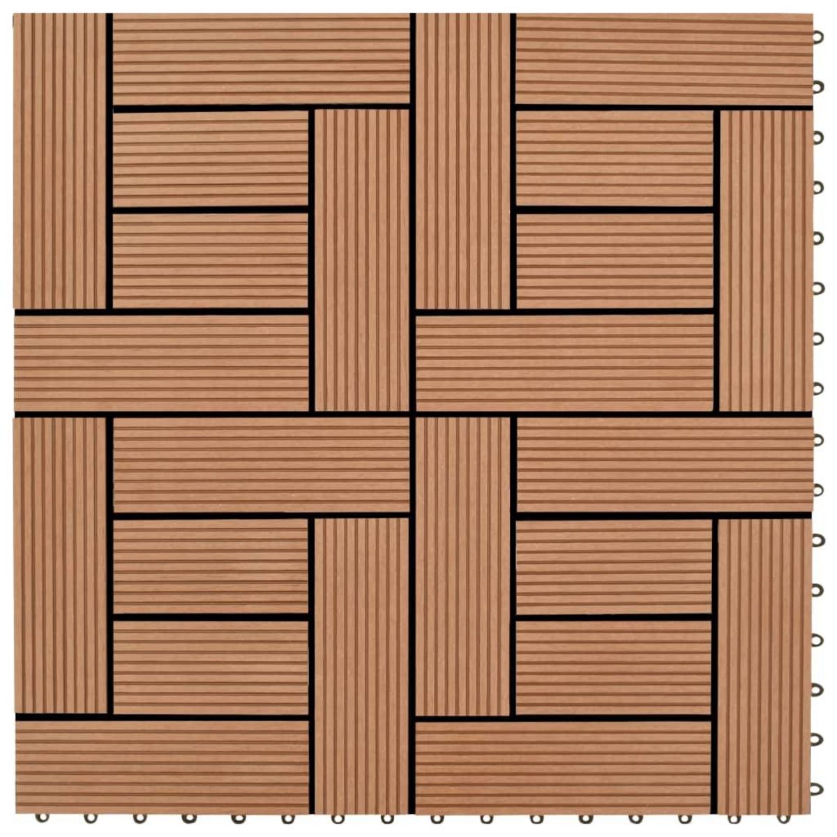 VIDAXL Carreaux de terrasse 30x30 cm 11 pcs Marron WPC 1 m2