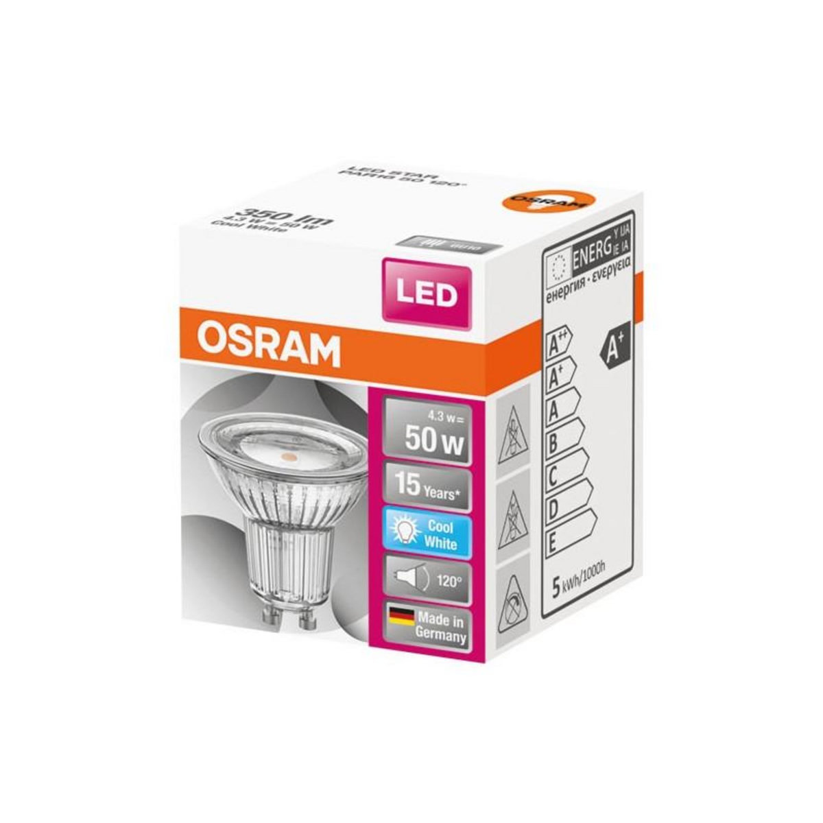 Osram LED SPOT GU10 4.3W 350LM BOITE OSRAM - 4058075303287