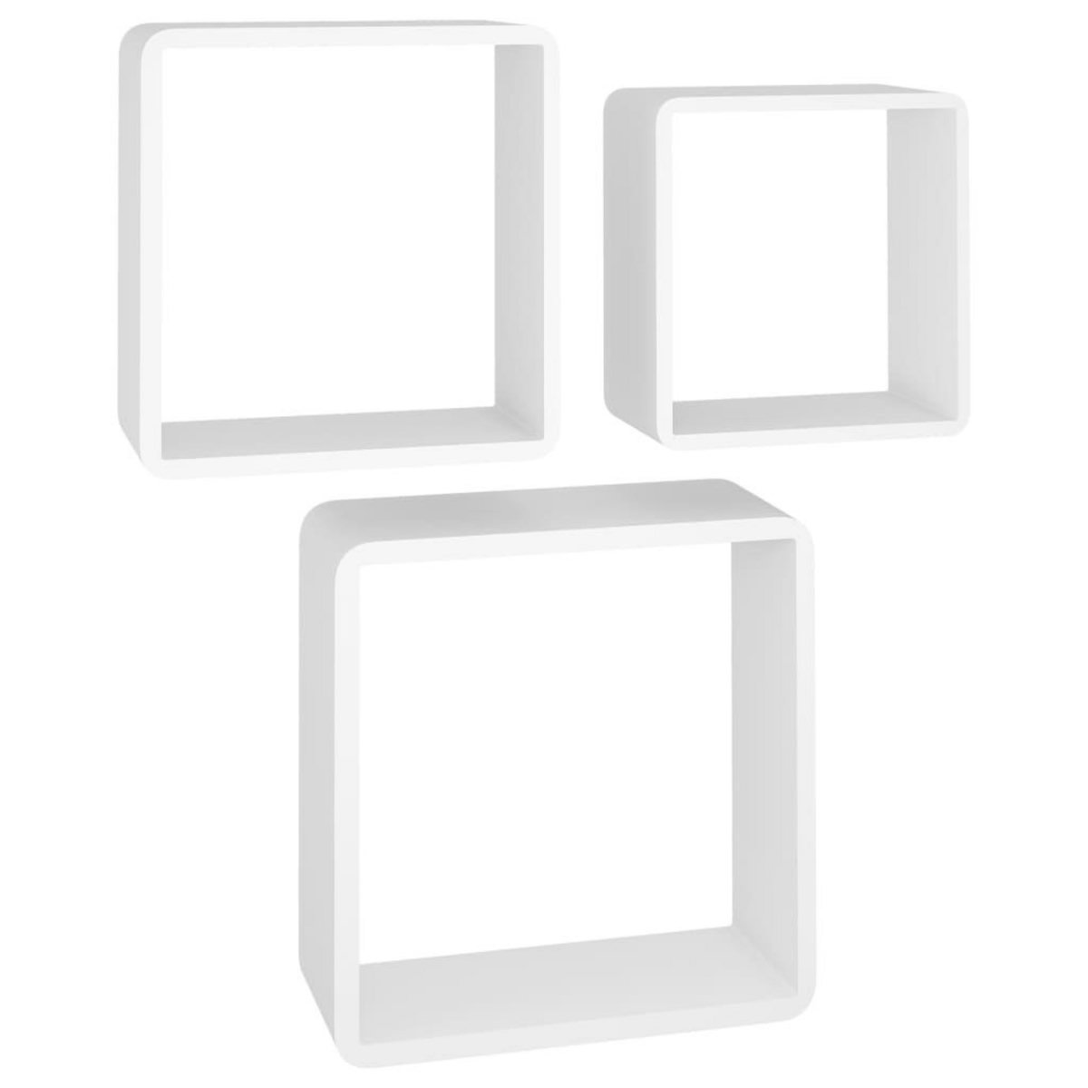 VIDAXL Etageres murales sous forme de cube 3 pcs Blanc MDF