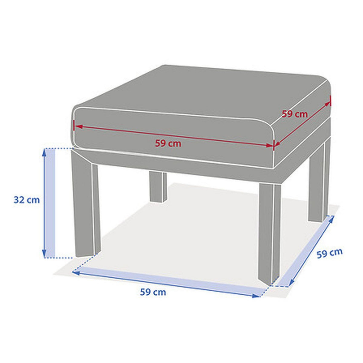 HESPERIDE Pouf de jardin en aluminium EVASION