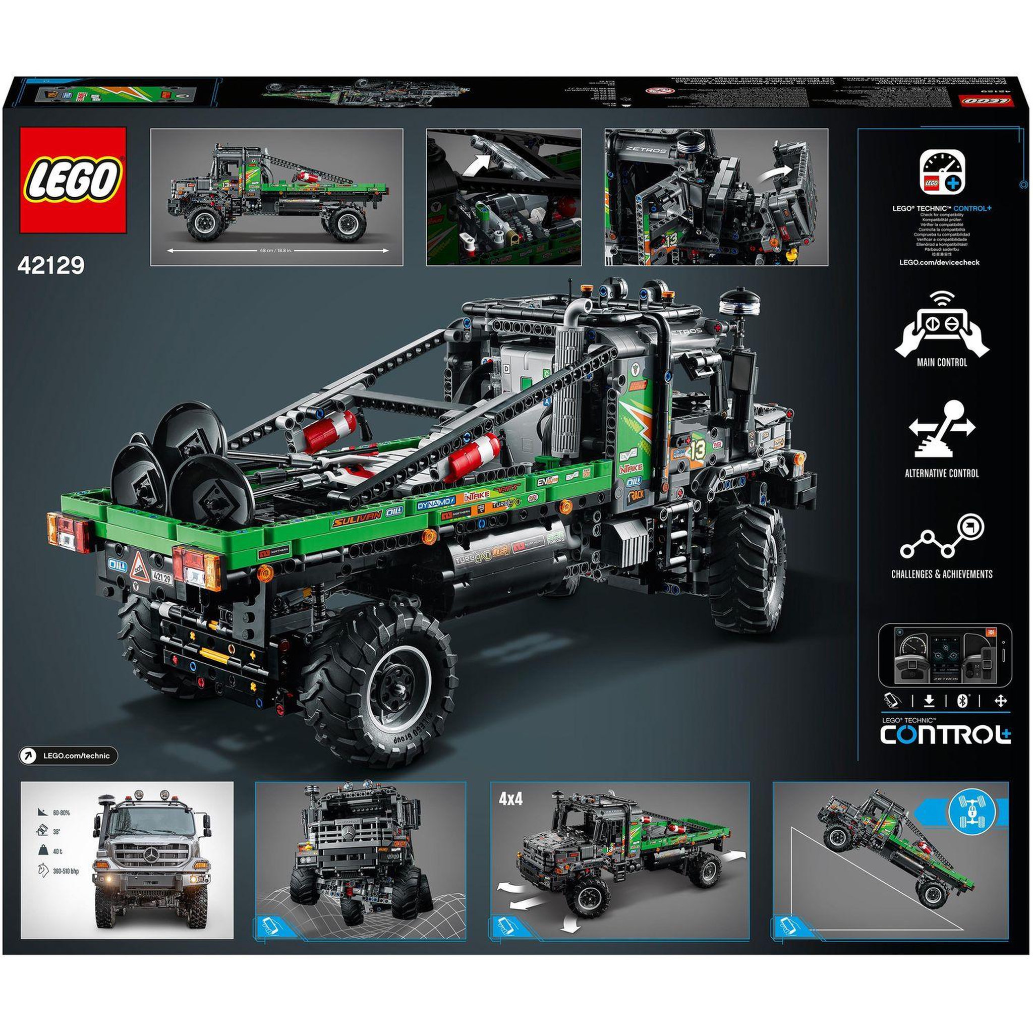 Voir la diapositive 8 : LEGO Technic 42129 Le Camion d&rsquo;essai 4x4 Mercedes-Benz Zetros, Camion Jouet Télécommandé