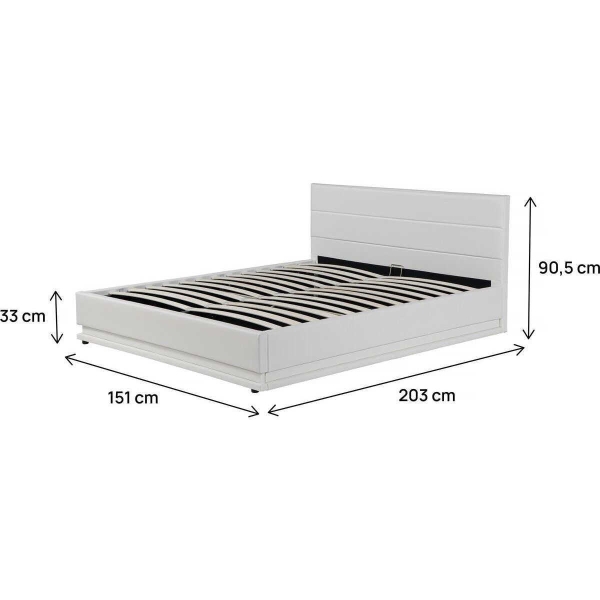 Habitat et Jardin Lit LED avec coffre  Anastasia  - 140 x 190 cm - Blanc