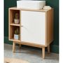 Voir la diapositive 5 : Meuble de salle de bain sous-vasque 2 niches et 1 porte L60cm QUARTEIRA