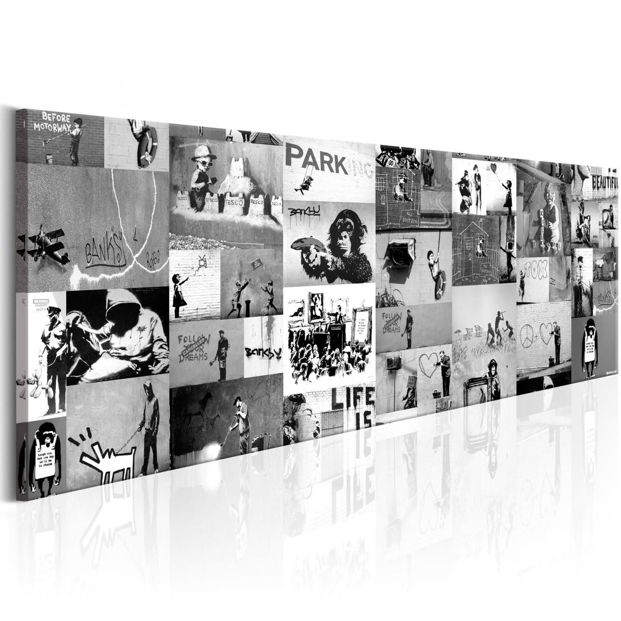 Voir la diapositive 1 : Paris Prix Tableau imprimé  banksy - graffiti collage ii