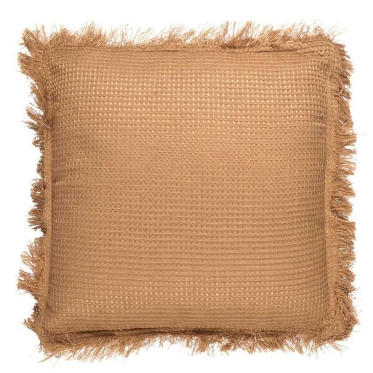Paris Prix Coussin Déco Déhoussable  Gaufré  40x40cm Ocre