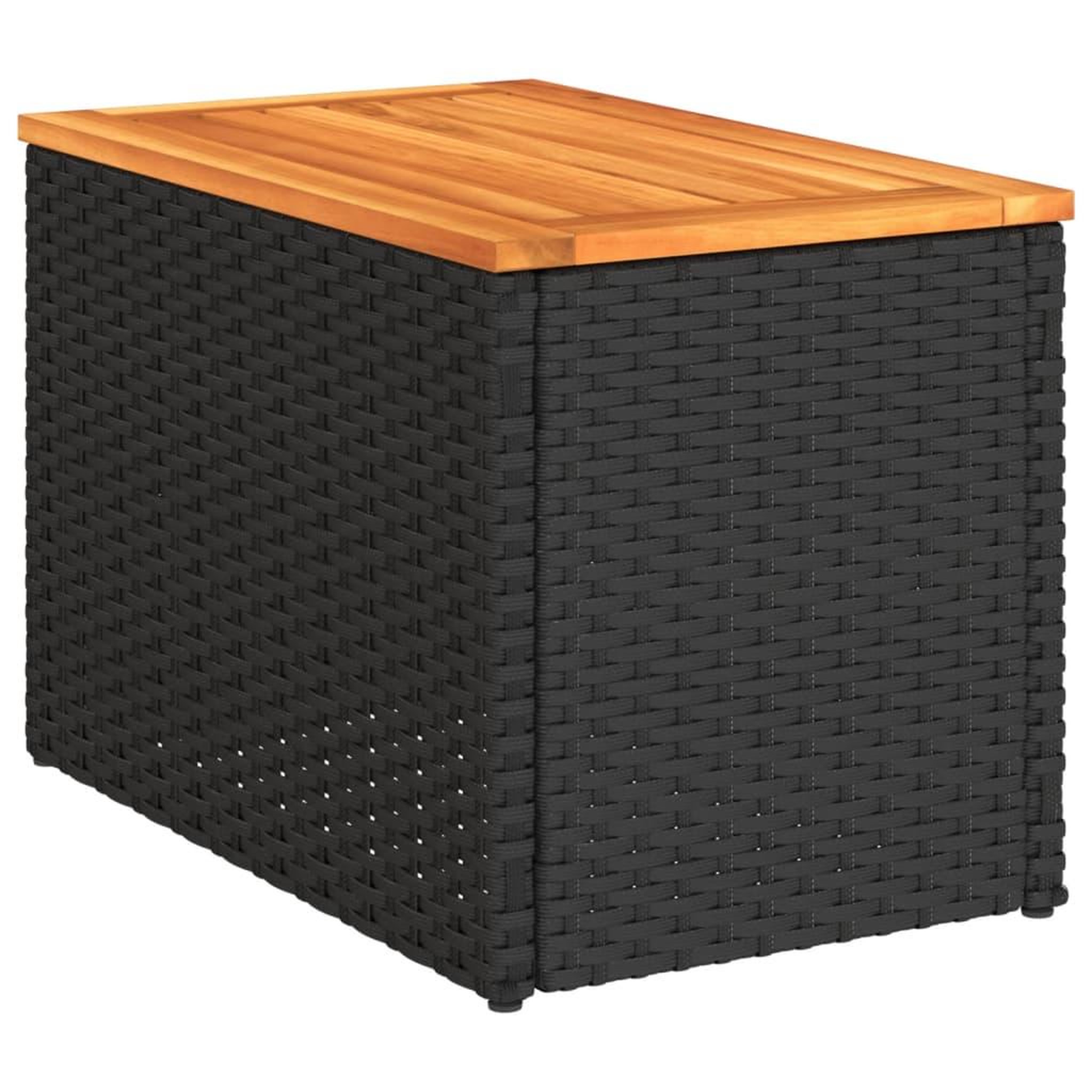 Voir la diapositive 5 : VIDAXL Tables d'appoint jardin 2pcs noir 55x34x37 cm rotin bois massif