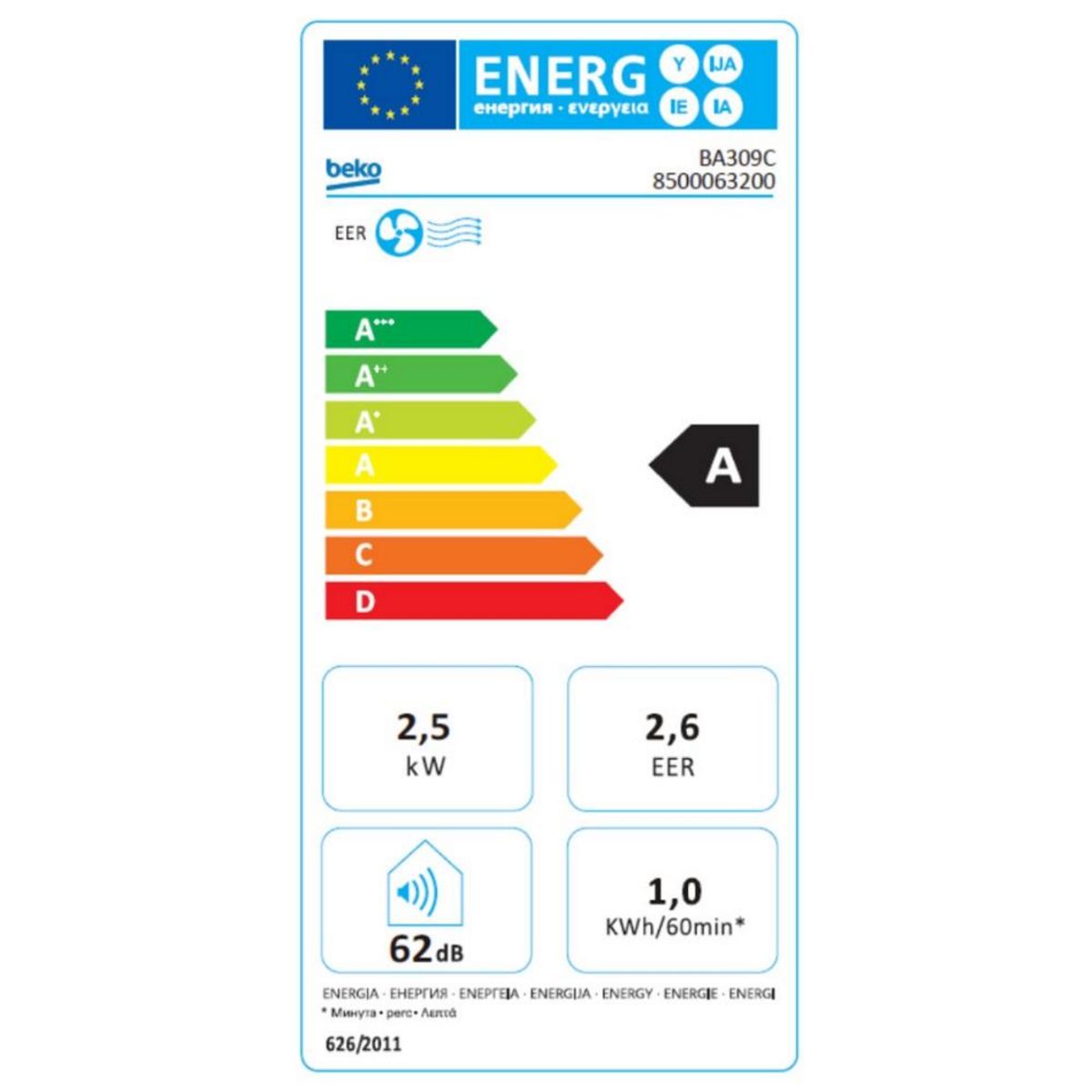 Beko Climatiseur mobile 2500w 27m² - BA309C