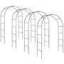 Voir la diapositive 1 : tectake Lot de 4 arches de jardin à roses en acier vert