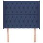 Voir la diapositive 3 : VIDAXL Tete de lit avec oreilles Bleu 103x16x118/128 cm Tissu