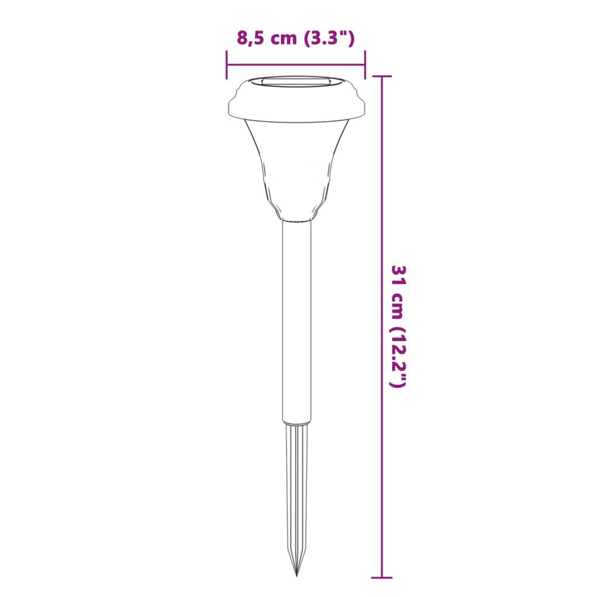 Voir la diapositive 6 : VIDAXL Lampes solaires d'allees et piquets de sol 12 pcs blanc
