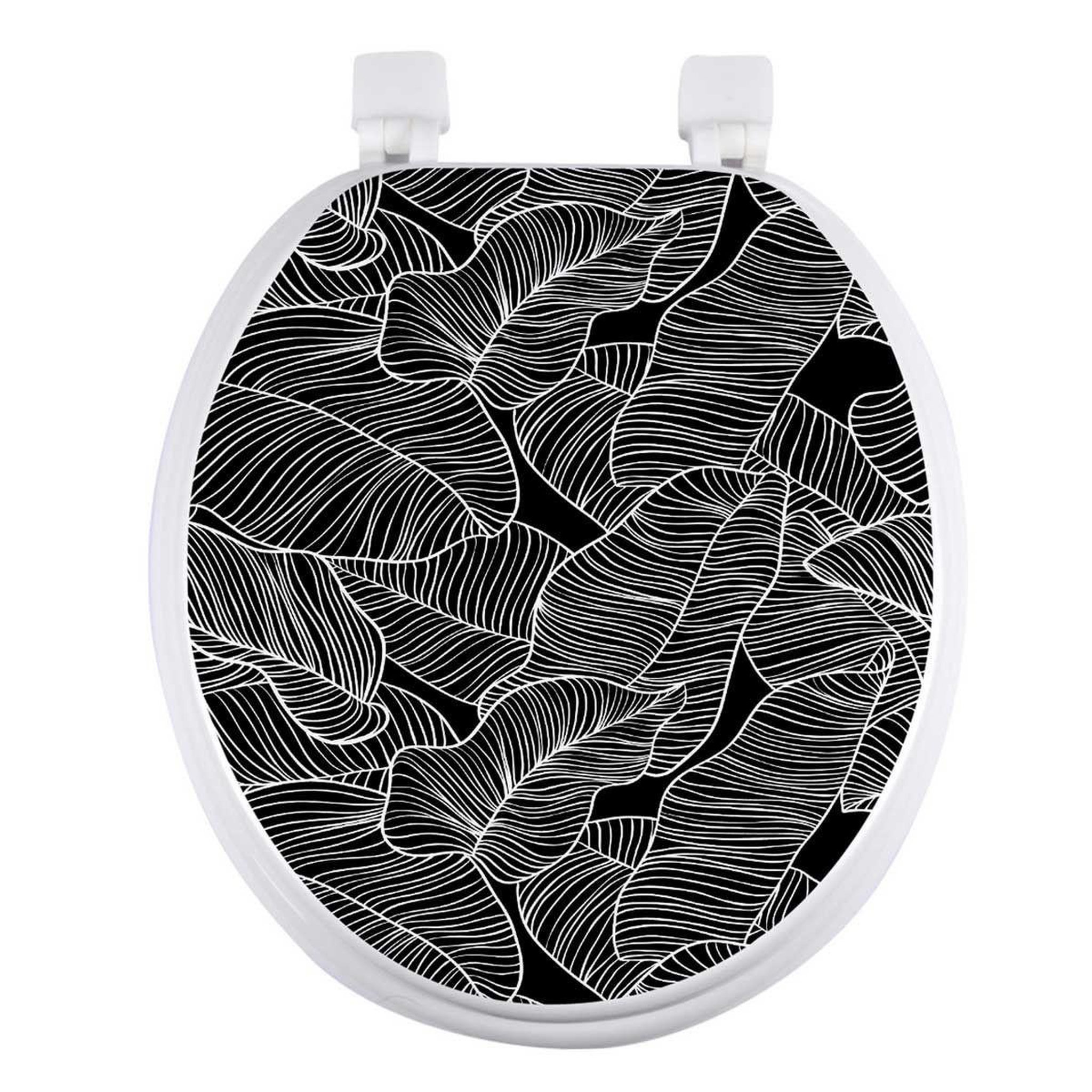 Douceur d'Intérieur Abattant wc imprimé  amazonia  47cm blanc & noir
