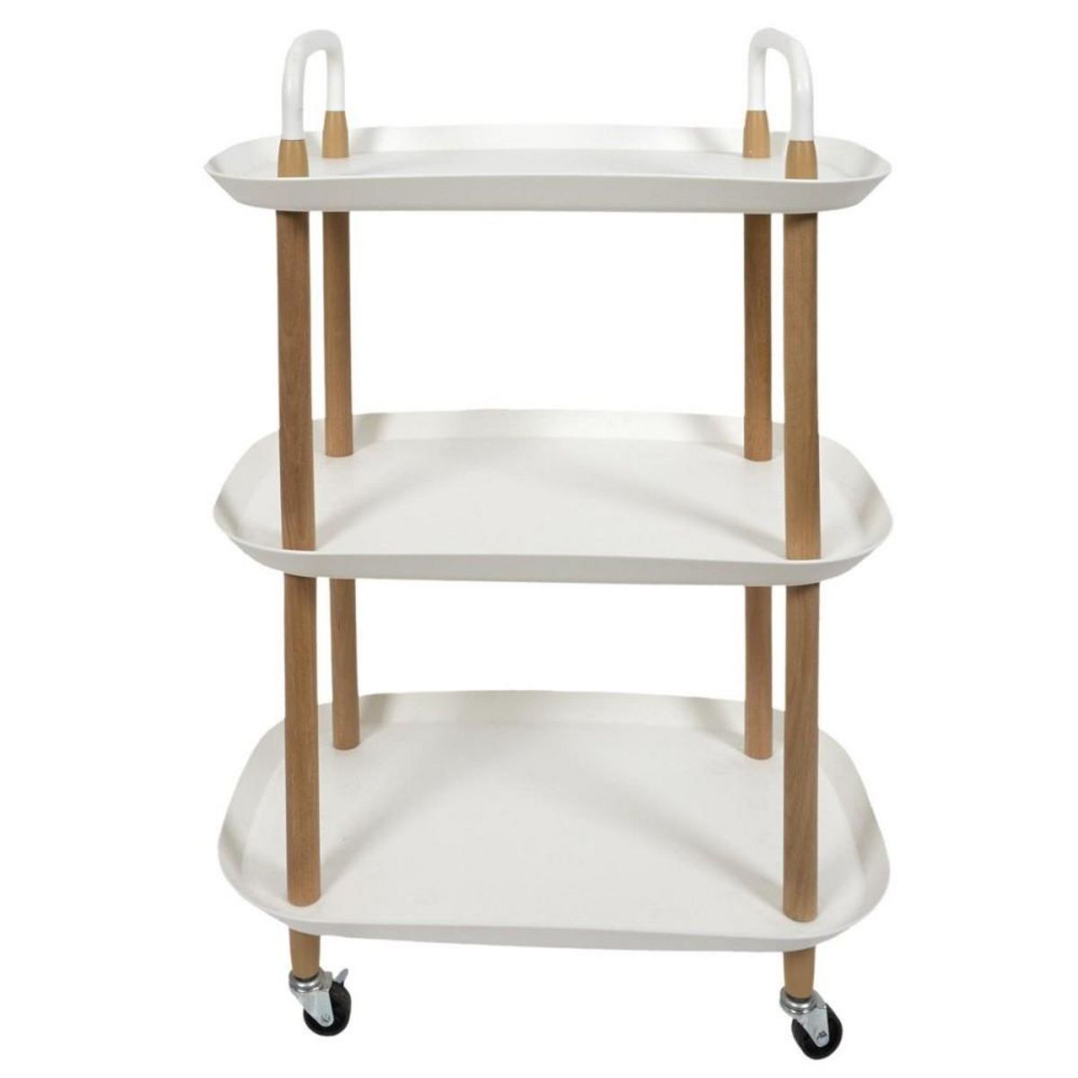 The Home Deco Factory Desserte à roulettes 3 plateaux blanche