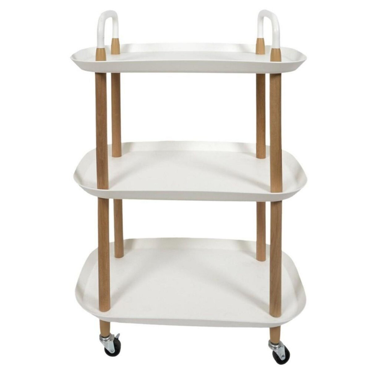 The Home Deco Factory Desserte à roulettes 3 plateaux blanche