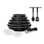 Voir la diapositive 1 : Arthur Martin Batterie de cuisine 10 pieces Arthur Martin - Aluminium - Tous feux sauf induction - Noir