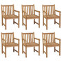 Voir la diapositive 2 : VIDAXL Chaises de jardin lot de 6 et coussins blanc creme Teck solide