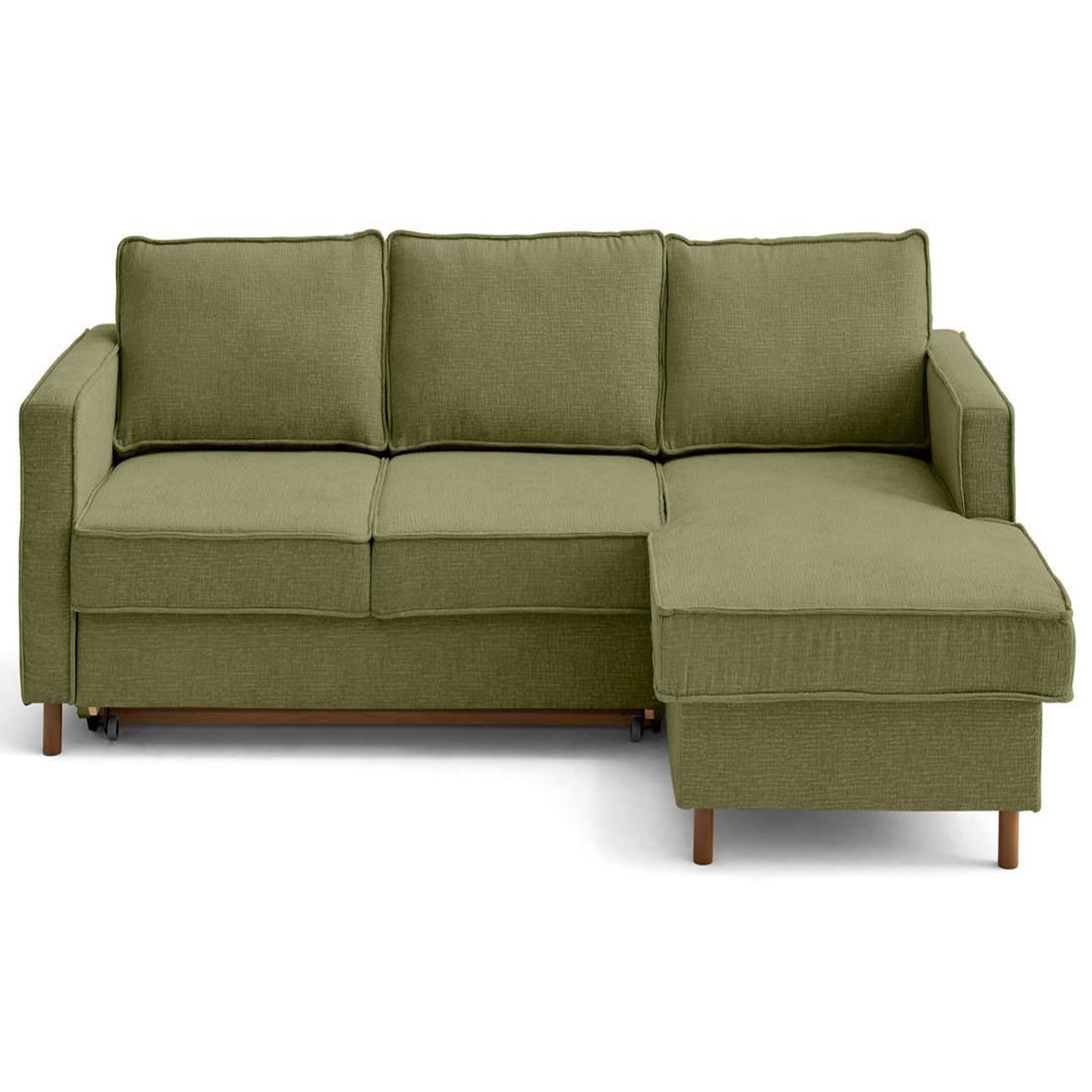 Voir la diapositive 4 : LISA DESIGN Jake - canapé d'angle droit 4 places convertible avec coffre en tissu velours relief