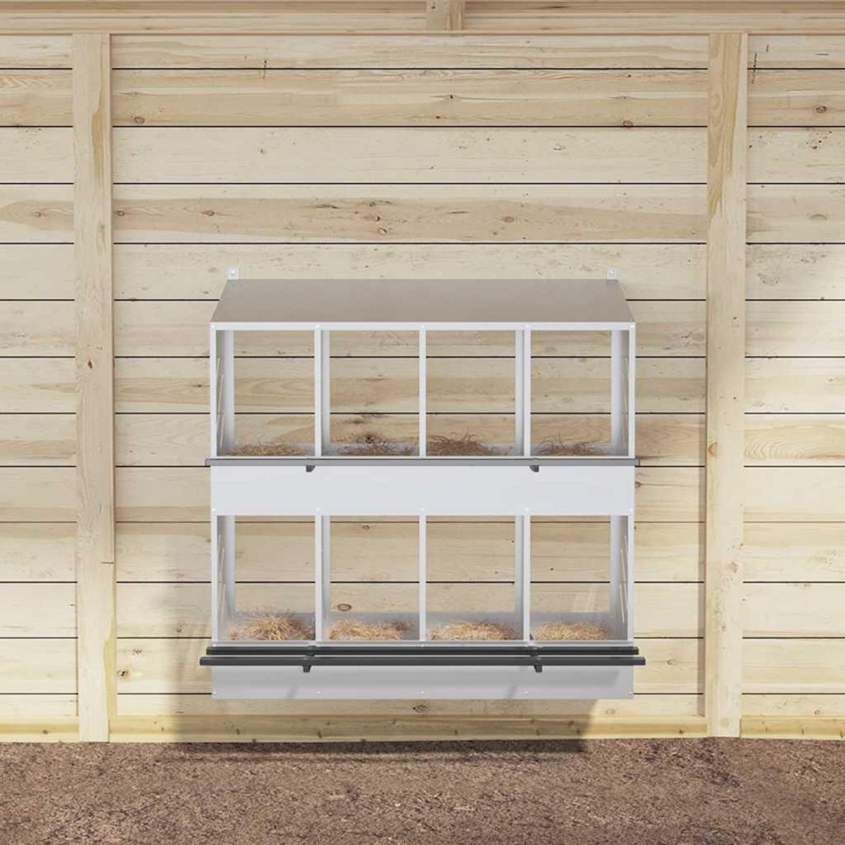 VIDAXL Nichoir de poules avec 8 compartiments metal argente galvanise