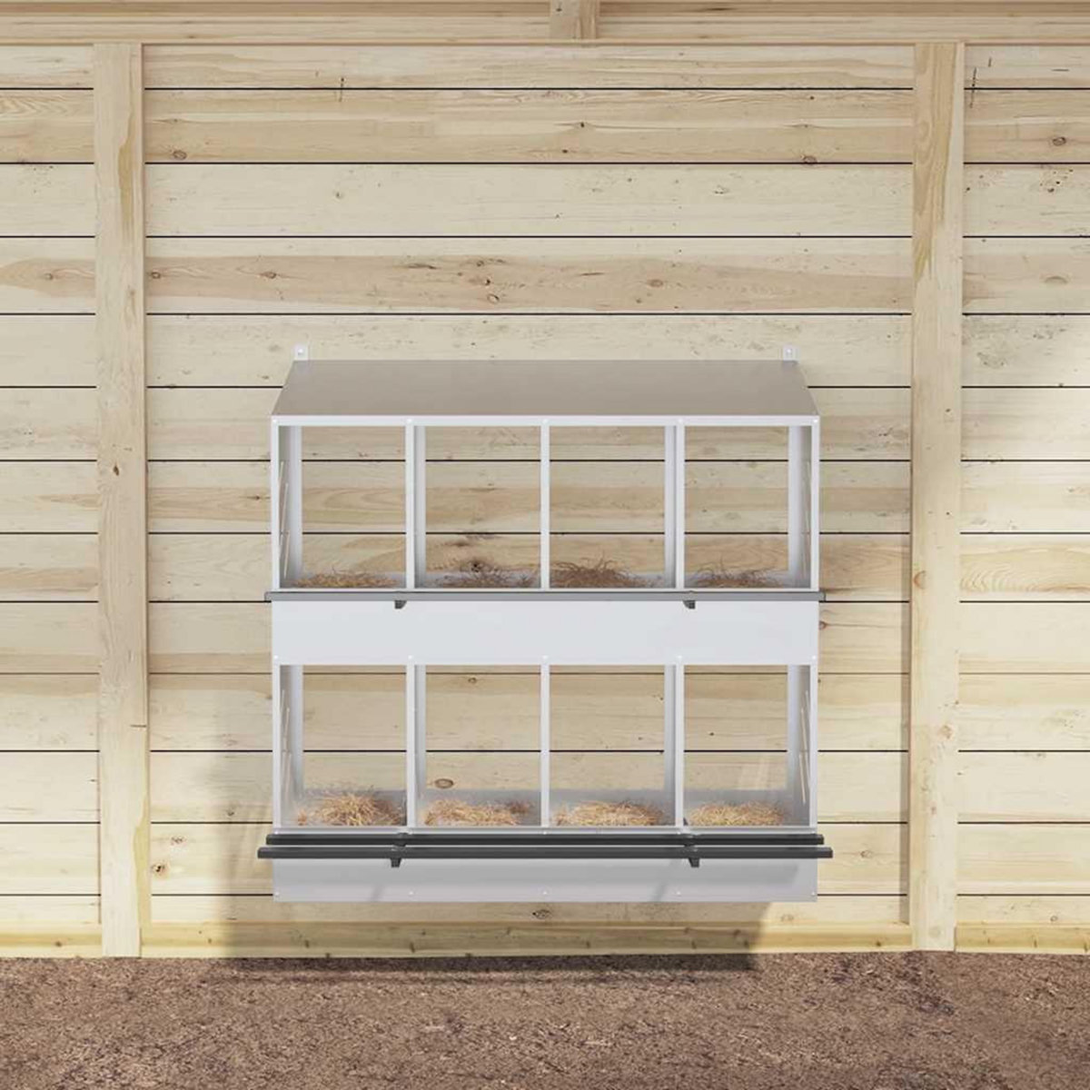 VIDAXL Nichoir de poules avec 8 compartiments metal argente galvanise