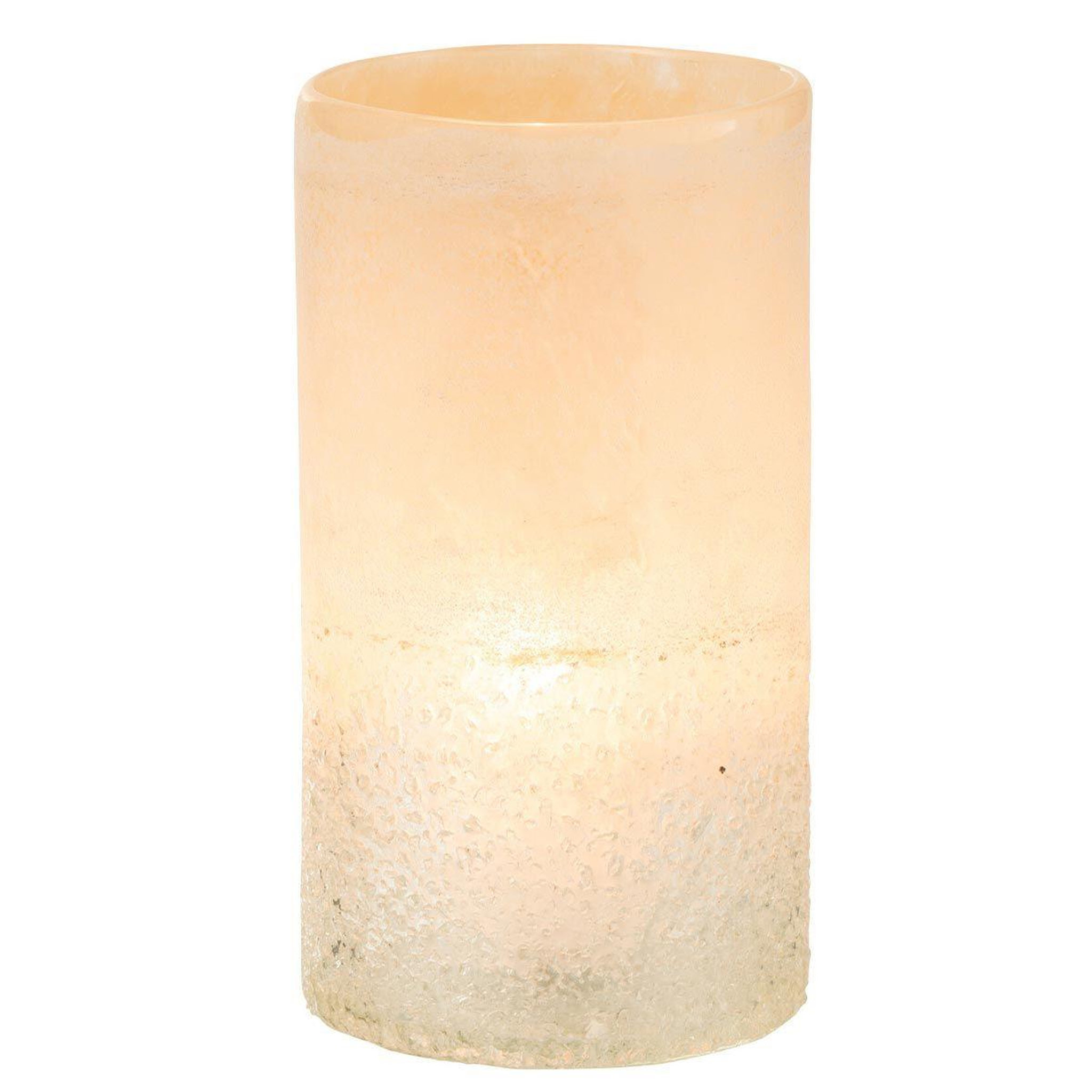 Voir la diapositive 2 : J-LINE Vase cylindre en verre  sumina  23cm beige