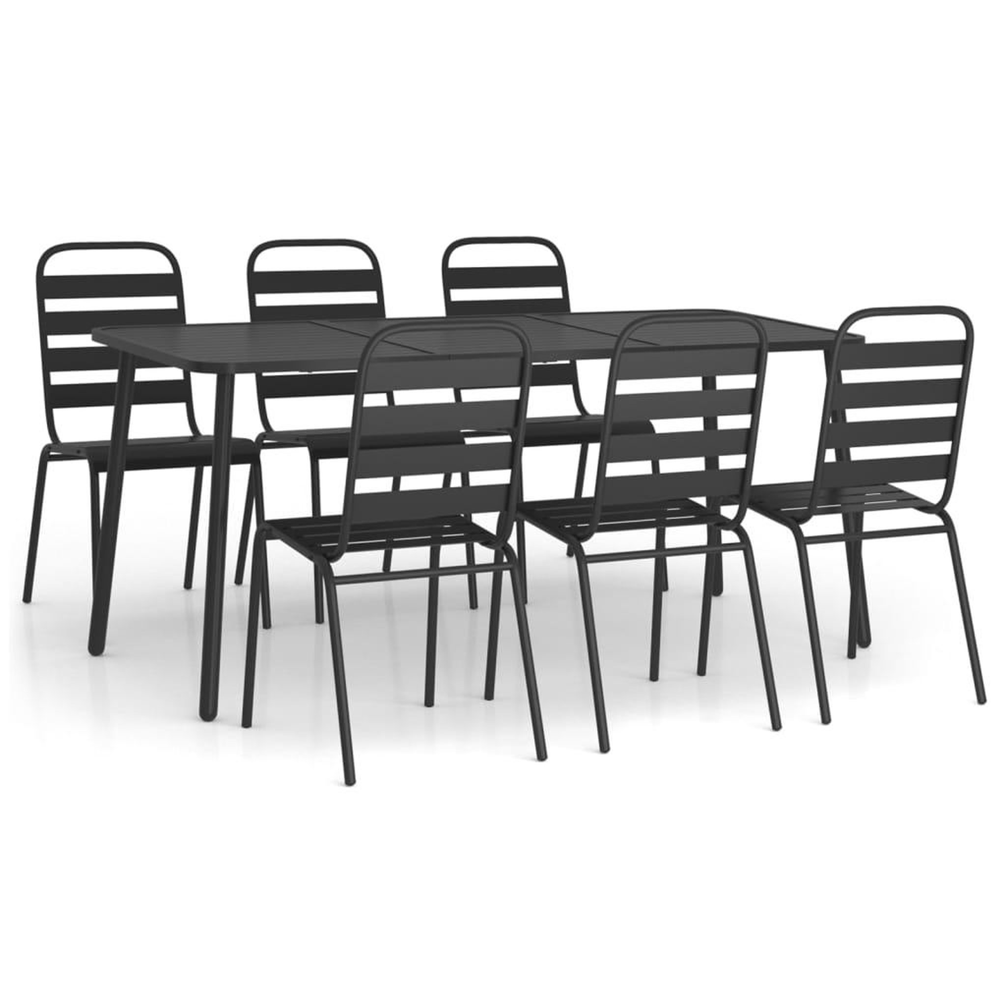 Voir la diapositive 2 : VIDAXL Ensemble a manger de jardin 7 pcs anthracite acier