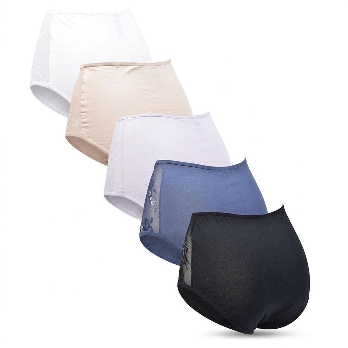 OZABI OZABI Pack de Culottes Femme Coton avec Dentelle – Lot de 5