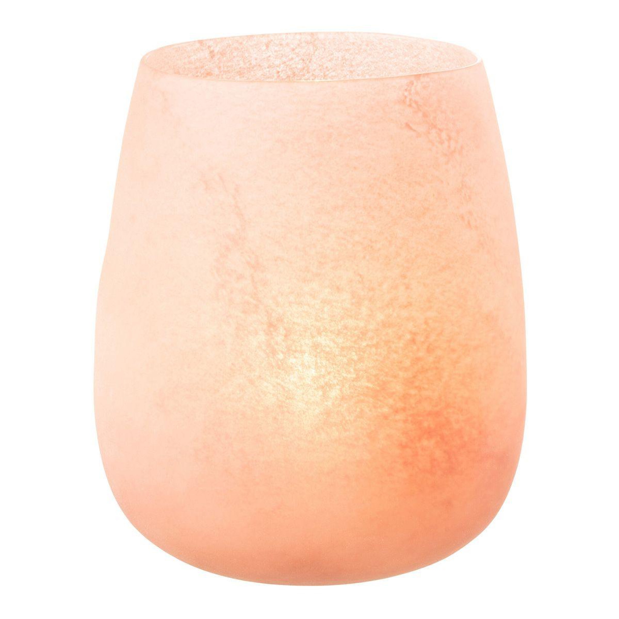 Voir la diapositive 2 : J-LINE Vase déco en verre  givré  27cm rose