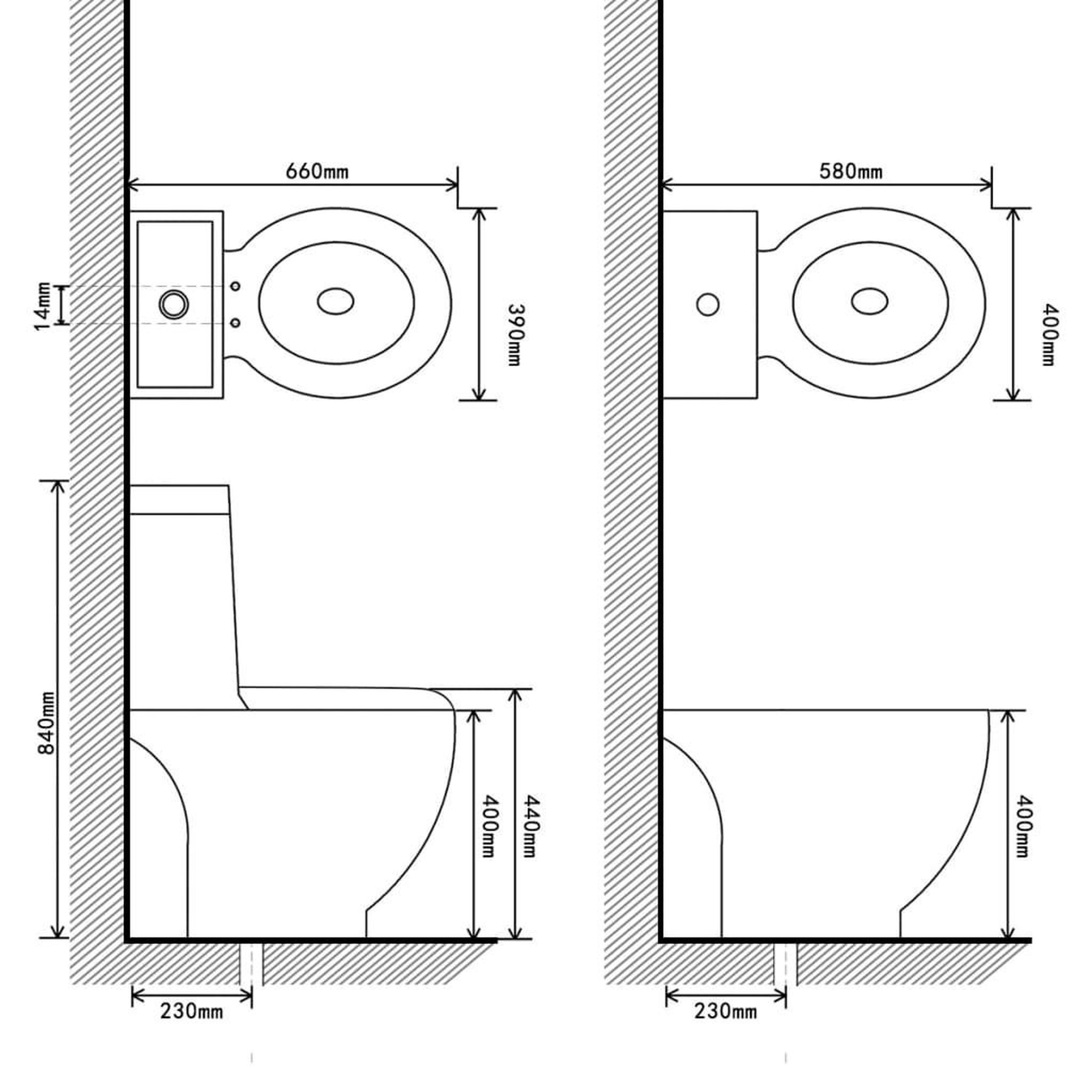 Voir la diapositive 6 : VIDAXL Ensemble de toilette et bidet ceramique noir