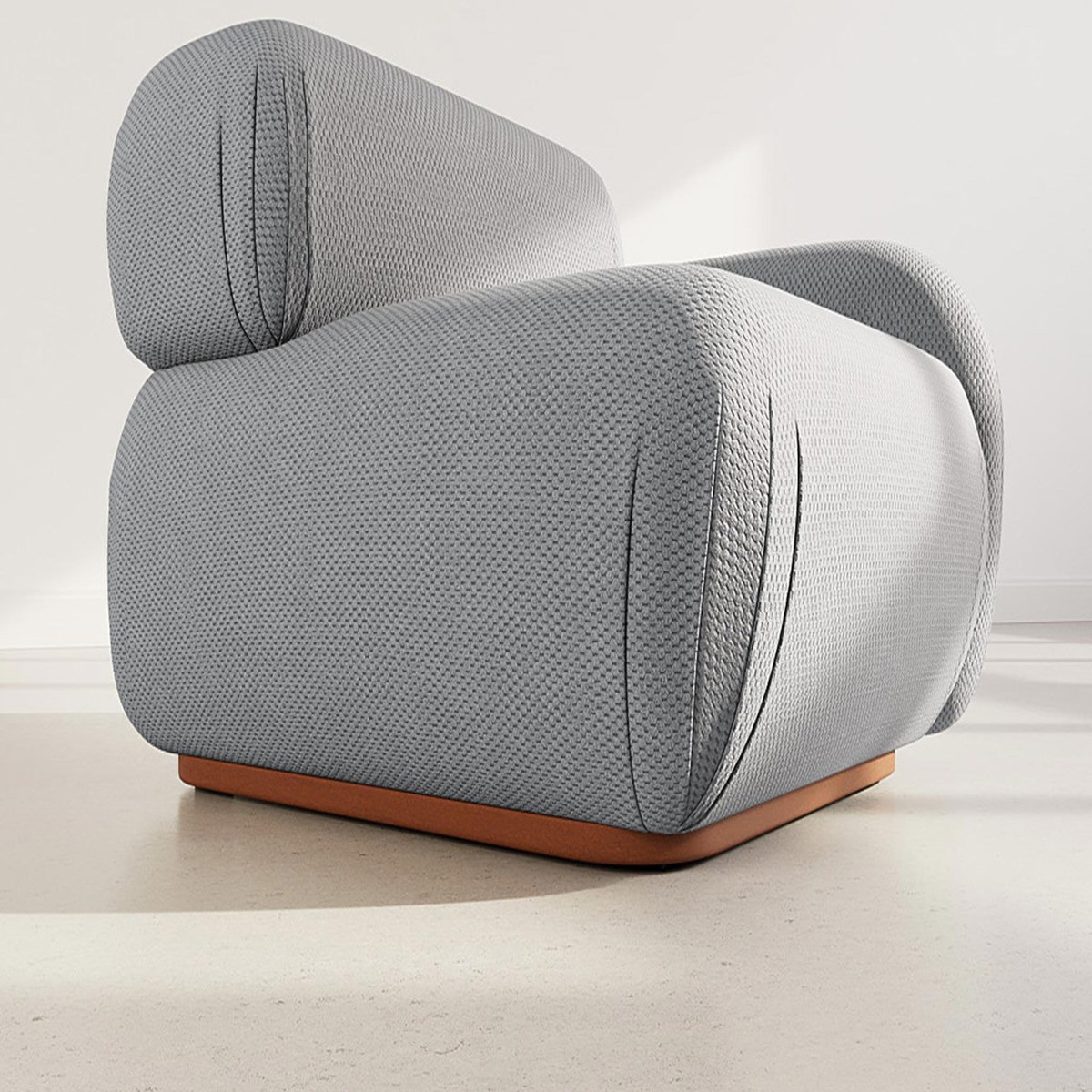 LISA DESIGN Penelope - module d'assise droit en velours texturé