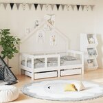 VIDAXL Cadre de lit enfant tiroirs blanc 70x140 cm bois de pin massif
