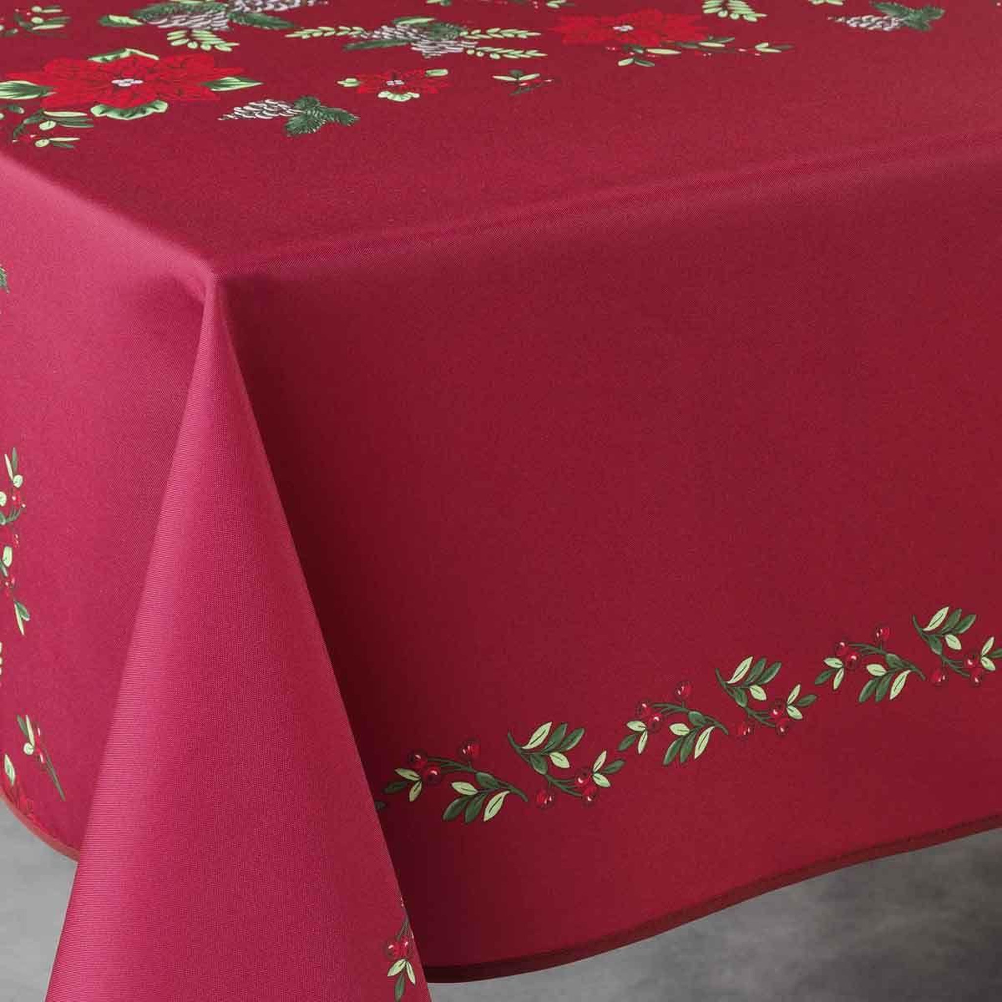 Voir la diapositive 2 : Douceur d'Intérieur Nappe imprimée  isadora  150x300cm rouge